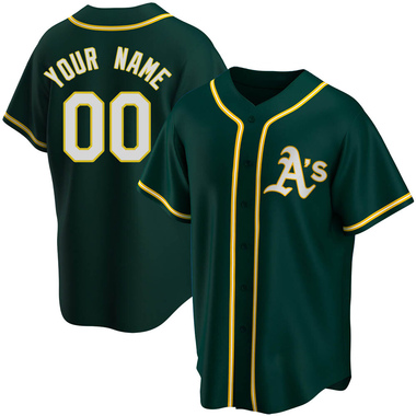Green Custom Men's Oakland Athletics Alternate Jersey - Replica Big Tall