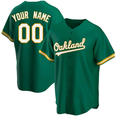 Green Custom Men's Oakland Athletics Kelly Alternate Jersey - Replica Big Tall