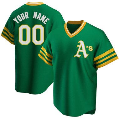 Green Custom Men's Oakland Athletics R Kelly Road Cooperstown Collection Jersey - Replica Big Tall