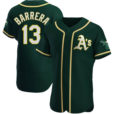 Green Luis Barrera Men's Oakland Athletics Alternate Jersey - Authentic Big Tall