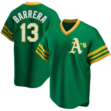 Green Luis Barrera Men's Oakland Athletics R Kelly Road Cooperstown Collection Jersey - Replica Big Tall
