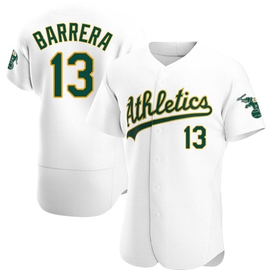 White Luis Barrera Men's Oakland Athletics Home Jersey - Authentic Big Tall